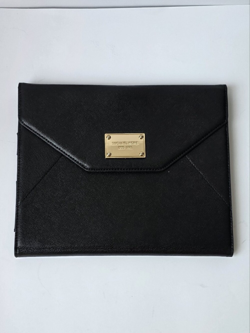 Michael Kors Black Saffiano Leather Ipad Tablet Case With Card Holder